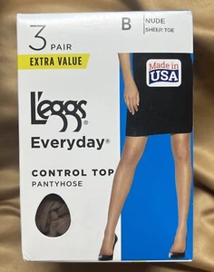 Pack de 3 pares de pantimedias Leggs Everyday Control talla B punta transparente desnuda - Imagen 1 de 3