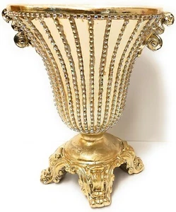 12" Fancy Ice Gold Elegant Flower Vase Resin Home Decoration WJ-1601 - Picture 1 of 4