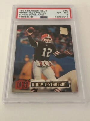 1994 Stadium Club Vinny Testaverde Super Bowl XXIX #75 PSA 8 NM-MT Browns - Image 1 of 2