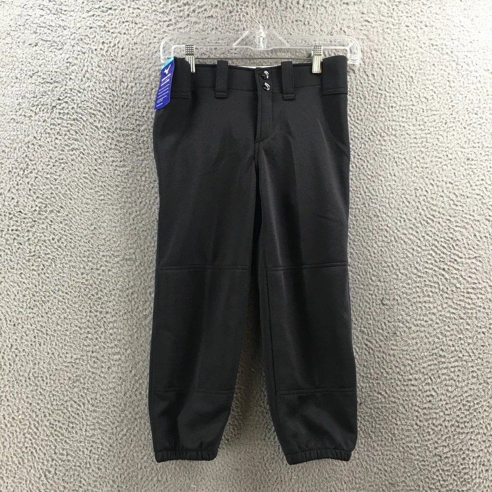 Mizuno Softball Pants Youth YXL Solid Black Padded Mid Rise Zip Fly Pull On NEW - Image 1 of 4