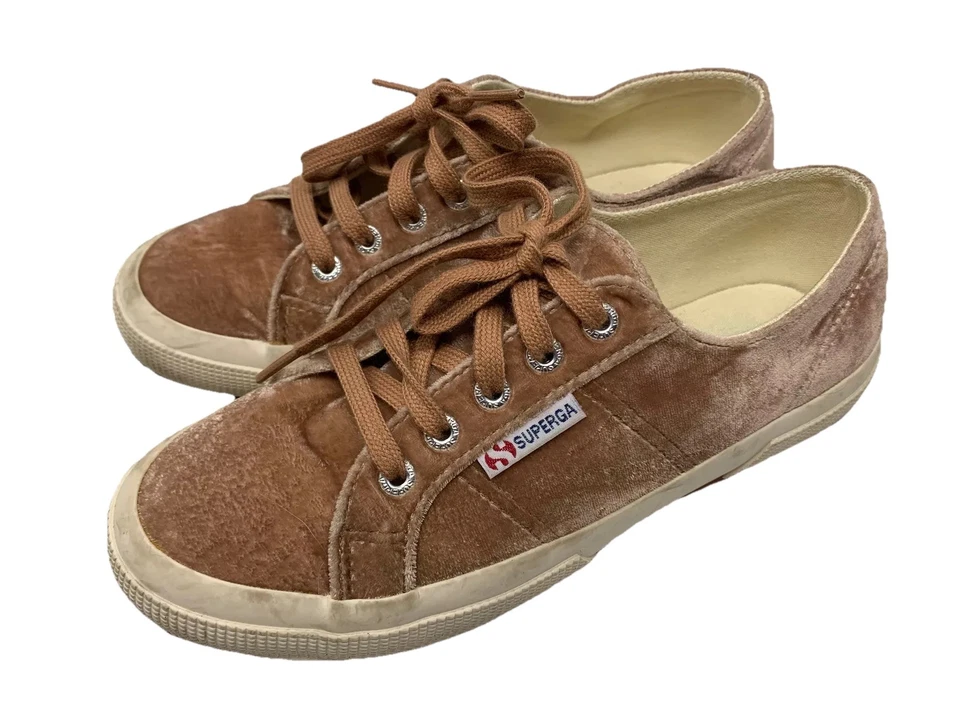 Superga розовый бархат кроссовки ЕС 37,5 женщин США 7 мужчин США 5,5 - Изображение 1 из 4
