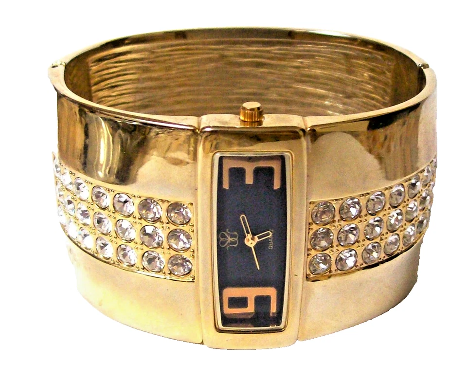 RELOJ PULSERA VINTAGE SUZANNE SOMERS ANCHOS DIAMANTES DE IMITACIÓN - Sin probar Foto 1 de 1