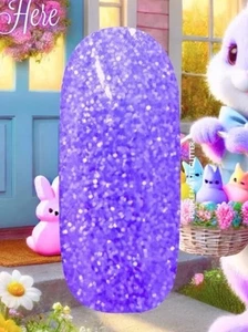 Polvo de inmersión en uñas Sparkle & Co conejito de Pascua Stop Here púrpura brillante brillo mate - Imagen 1 de 2