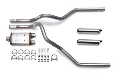 87-97 Ford F150 F250 Truck Mandrel Dual Exhaust Magnaflow Muffler Chrome Tips - Image 1 of 4