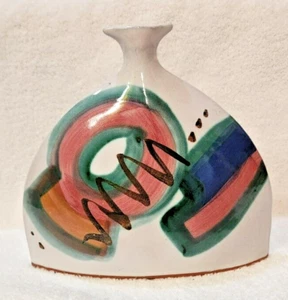 Mangum Studio Art Pottery Flounder Vase Weaverville NC Signed 1994 - Picture 1 of 8