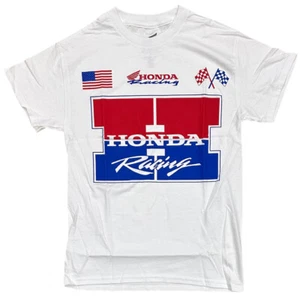 Honda Racing Team Men's T-Shirt Track Time Short Sleeve Crewneck Tee in White - Picture 1 of 3
