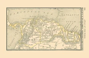 Historic Map - South America Southern - Alden 1886 - 35.33 x 23 - Picture 1 of 20