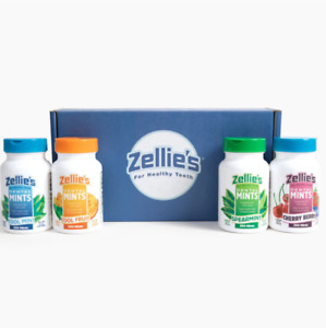 Zellie's 100% Xylitol Sugar-Free Breath Mint Non-GMO Vegan/4 flavors in 1-1000pc