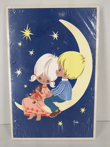 Mertens Kunst Vintage 1969 Big Eye Moon Children Wall Decor Western Germany - Picture 1 of 5