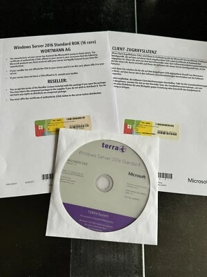 Windows Server 2016 Standard, DVD + 5 user cal / OEM Vollversion, MwSt Rechnung - Bild 1 von 4