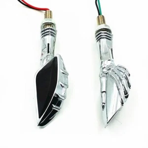 Lámpara LED Universal Calavera Mano Moto Señal de Giro Luz Indicadora Ámbar 12V - Imagen 1 de 5