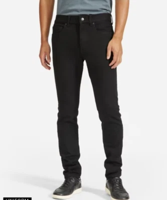 NUEVO Uniforme Everlane Hombres 31 Negro "The Skinny Jeans" 31x30 Algodón Orgánico Carbón Foto 1 de 4