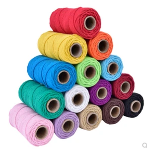 100m 4mm Woven String Twisted Cotton Rope Macrame Cord Braided String - Picture 1 of 33