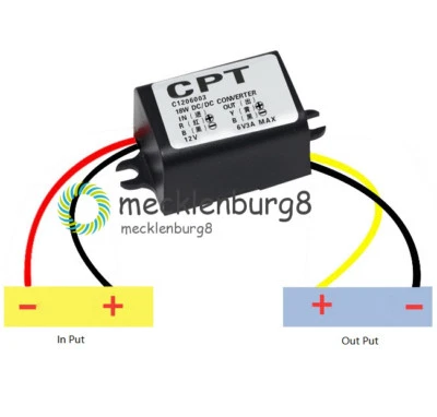 Nuevo convertidor de voltaje impermeable convertidor convertidor de corriente de DC 12V a 6V 3A - Imagen 1 de 4