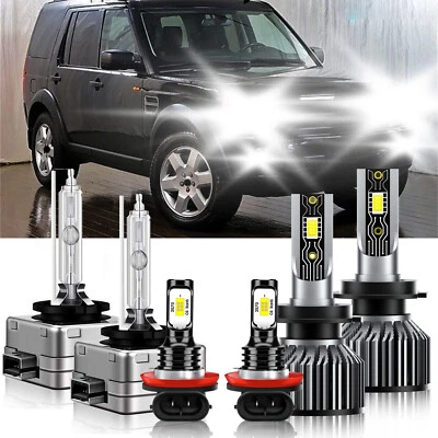 Para Land Rover LR3 2008-2009 HID LED Faro Bombilla Alto Bajo + Kit de Luz Antiniebla 6500K Foto 1 de 4