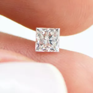 Princess Shaped Diamond Loose Certified D Color SI1 Natural Enhanced 0.46 Carat - Picture 1 of 12