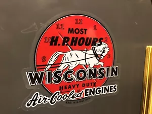 Calcomanías de motor Wisconsin naranja y blanco más caballos de fuerza conjunto de dos horas - Imagen 1 de 1