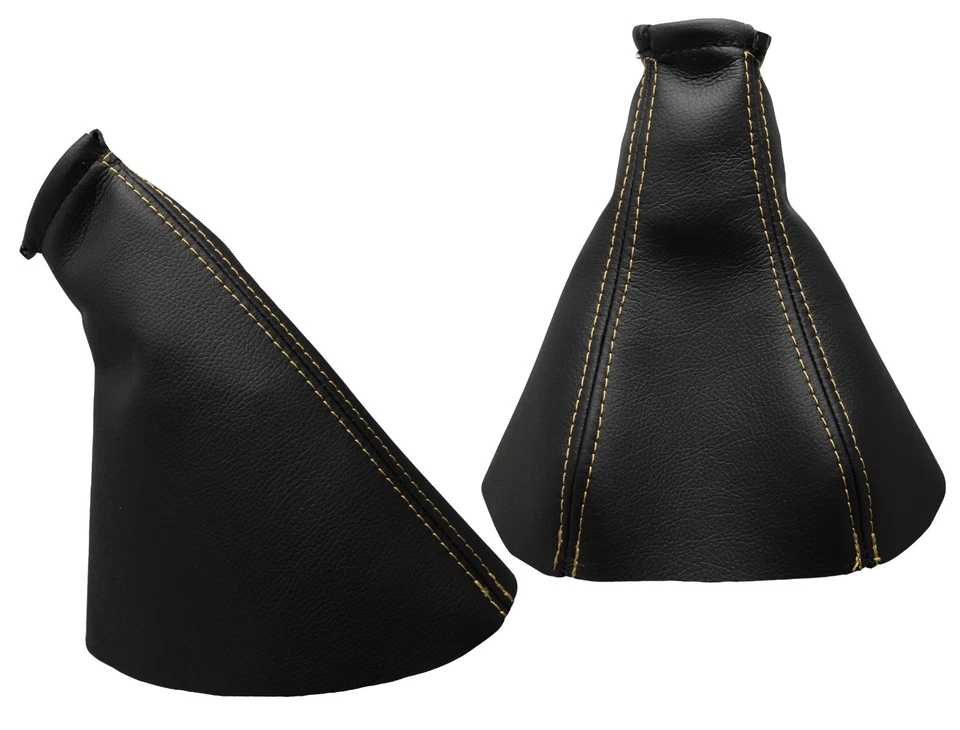 Para OPEL VECTRA B 96-02 Fuelle Palanca de Cambio y Freno Piel - Costura Beige - Imagen 1 de 1