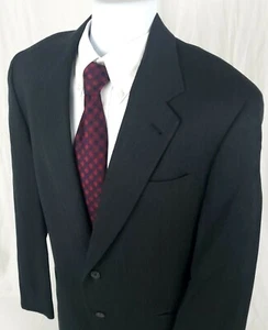 Austin Reed Suit Jacket Men's 40R Black 2-Button Pin Striped Sport Coat Blazer - Picture 1 of 11