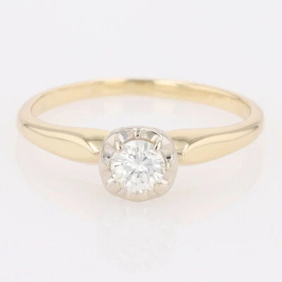 .30ct Round Cut Diamond Solitaire Engagement Ring 14k Multi-Tone Gold Size 6.5 - Image 1 of 4