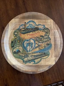 Vintage Wildwood, NJ Bamboo Woven Plate Platter Tray Souvenir Attractions - Picture 1 of 3