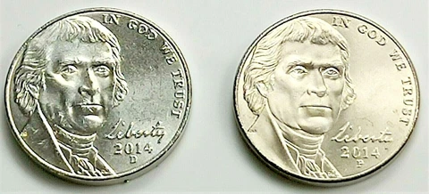 2014  P & D  Jefferson Nickel - BU Set Pulled From OBW Rolls Cover
