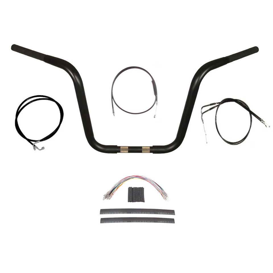 1 1/4" BBlack Wild 1 WO502 12" Ape Hanger KIT 1990-1995 Harley-Davidson Dyna - Imagem 1 de 2