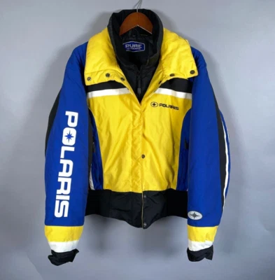Chaqueta de moto de nieve Polaris de colección con cremallera para mujer XL amarillo azul rojo termolite Foto 1 de 4