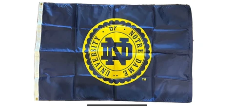 NOTRE DAME FIGHTING IRISH FLAG HUGE!!! 56" X 35" METAL EYEHOLES GO IRISH!! Cover