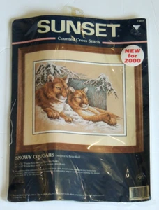 Dimensions Sunset Snowy Cougars Counted Cross Stitch Kit #13655 Peter Kull NEW - Picture 1 of 6