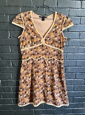 Vestido MARC JACOBS Naranja Marrón Punto Manga Gorra Foto 1 de 2