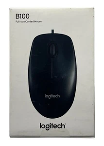Logitech B100 Corded Mouse Wired USB 2.0 Computers Laptops Left/Right Ambidextro - Picture 1 of 4