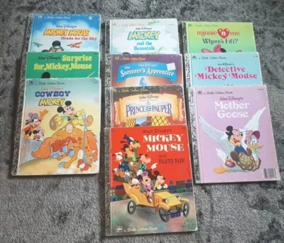 Vintage Assorted Disney Little Golden Books Lots Of 10 Mickey Mouse Stories Foto 1 de 4