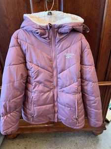 Reebok Women Reversible Winter Puffer Jacket Size XL Fall Winter Coat Excellent - Picture 1 of 5