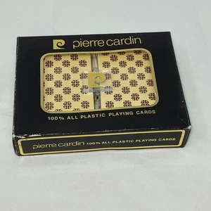 VINTAGE 1977 PIERRE CARDIN 100% ALLE PLASTIK SPIELKARTEN 2 DECKS BEIGE JAPAN - Bild 1 von 5
