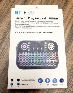 BT+  Mini Bluetooth Keyboard 2.4G Dual Mods Backligh Remote Control New Untested - Picture 1 of 3