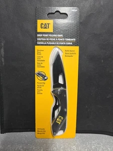 Neu Cat 6-1/4 Zoll klappbares Skelettmesser mit Flaschenöffner schwarze Klinge 980267 - Bild 1 von 3