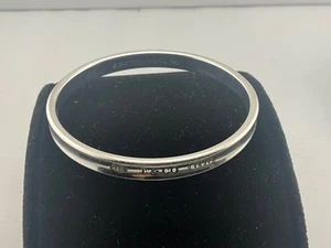 Tiffany & Co. Tiffany Notes 7.5 in Engraved Bangle Bracelet 925 Sterling Silver - Picture 1 of 4