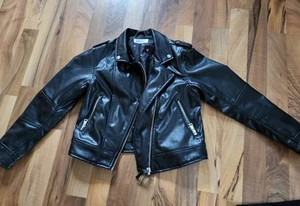 H&M Lederjacke, schwarz, Gr. 140 - Bild 1 von 3