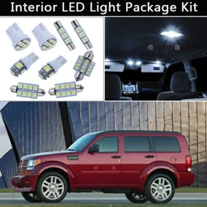 6PCS Xenon White LED Interior Lights Bulbs Package kit Fit 2007-2011 Dodge Nitro - Picture 1 of 8