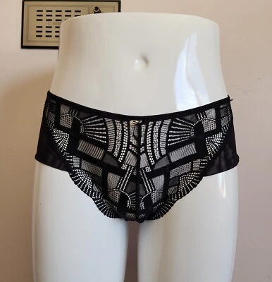 Kayser Curves Ladies Black Sheer Lace / Mesh Brief Size 14 New - image 1 of 4