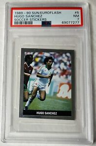 1989-90 The Sun Soccer Stickers Euroflash - Hugo Sanchez #5 - PSA 7 Diamond cut