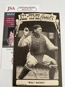 Bill Dickey 1973 TCMA All Time Greats Autographed Postcard - NY Yankees - JSA