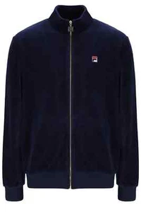 Fila Marc Velour Track Jacket With Gold Trims - Fila Navy - Picture 1 of 7