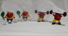 Collectors 2 Vintage PVC Kool-Aid Man Tennis & Weightlifter Toy Cake Topper NIP
