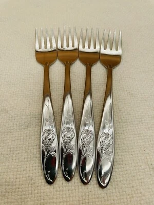 Carl Mertens CMR6 Ronosil ~ 4 Salad Forks Flatware 18/12 Stainless GERMANY - Image 1 of 4