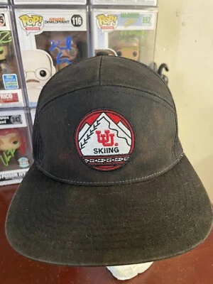 Utah Utes Skiing Snapback Hat / Cap - Black Mesh  - Image 1 of 4