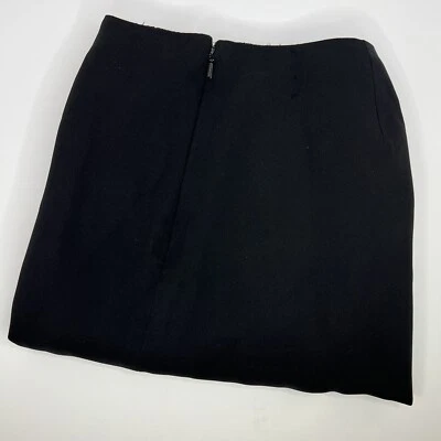 Ralph Lauren LRL 100% 真丝裤子女式黑色宽腿侧拉链短 10 码 — 第 1/4 张图片