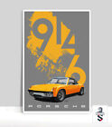 Signal Orange Porsche 914-6 Poster. Aluminum poster 36"x 24"