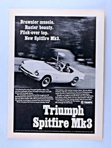 1967 Triumph Spitfire MK3 Cabrio Vintage Original Print Ad 8,5 x 11" - Bild 1 von 6